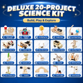 20-Project Deluxe DIY STEM Science Kit for Kids project contents