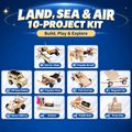 Land, Sea & Air 10-Project STEM Science Kit for Kids project contents