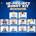 10-Project DIY Robot STEM Science Kit for Kids project contents