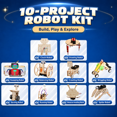 10-Project DIY Robot STEM Science Kit for Kids project contents