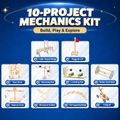 10-Project Mechanics STEM Science Kit for Kids project contents