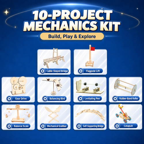 10-Project Mechanics STEM Science Kit for Kids project contents