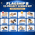 Flagship B 12-Project STEM Science Kit for Kids project contents