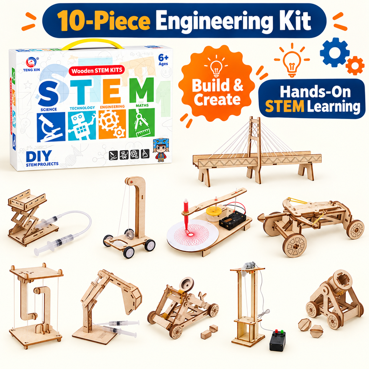 10-Piece Engineering Kit DIY STEM kit product photo