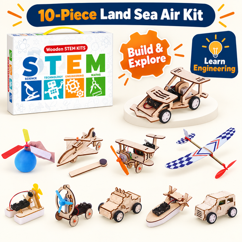 10-Piece Land Sea Air Kit DIY STEM kit product photo