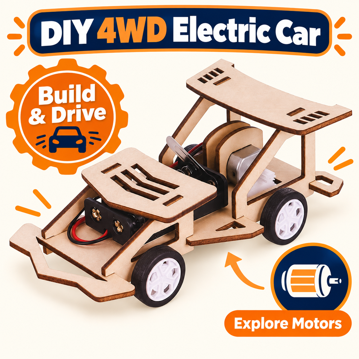 4WD Electric Car DIY STEM kit product photo