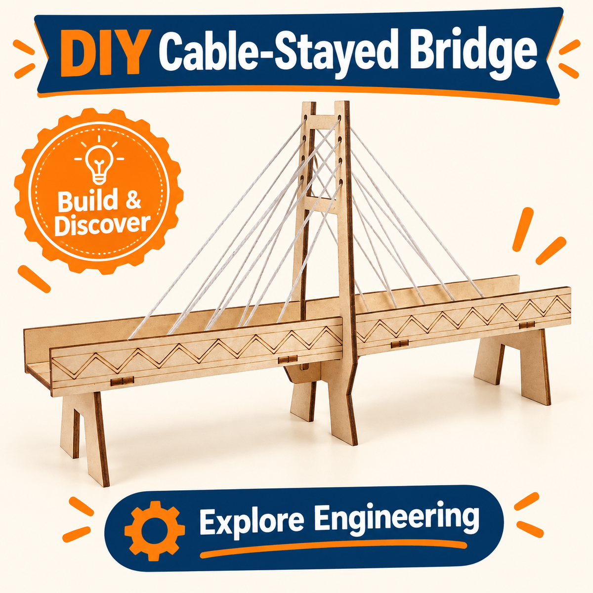Cable-Stayed Bridge DIY STEM kit product photo