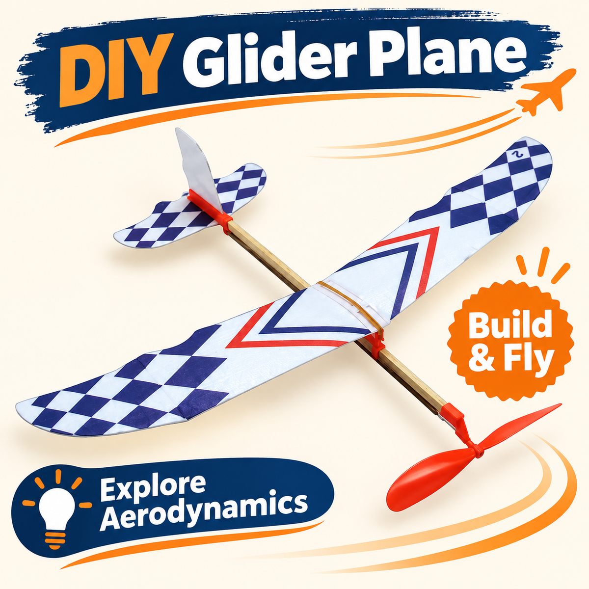 Glider Plane DIY STEM kit product photo