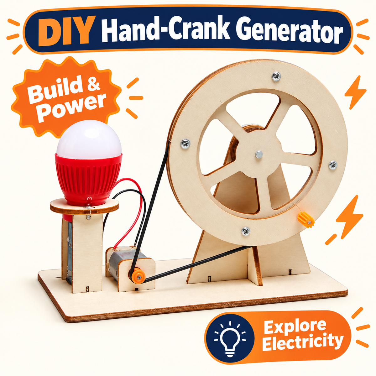 Hand-Crank Generator DIY STEM kit product photo